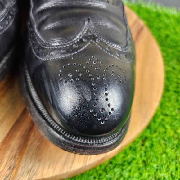 Allen Edmonds Chester Men\'s Wingtip Oxford Black Leather Dress Shoes Size 10.5 D main image 5
